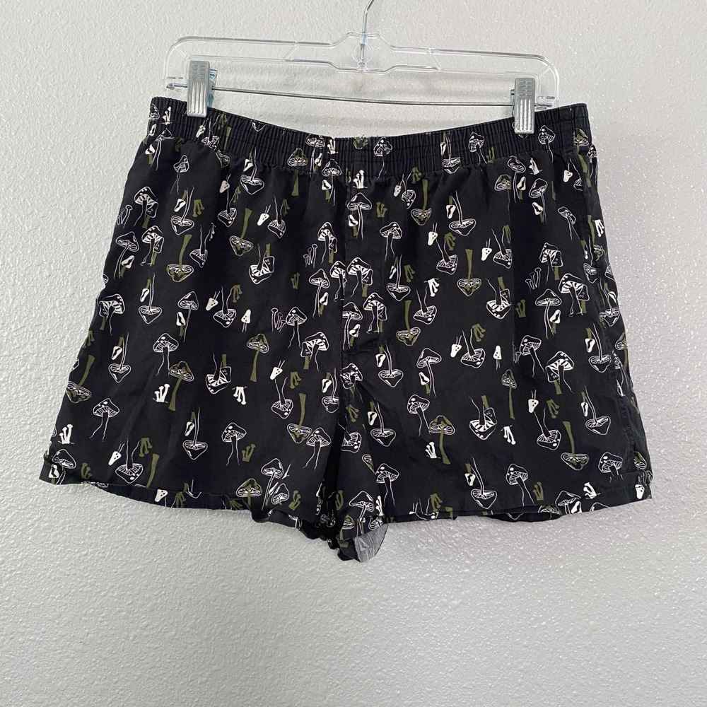 Earthbound Mushroom Shorts Medium Black Psychedelic Fairycore Goblincore Boho